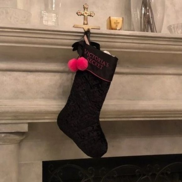 Victoria’s Secret Black Quilted Large Christmas Stocking - Picture 2 of 5